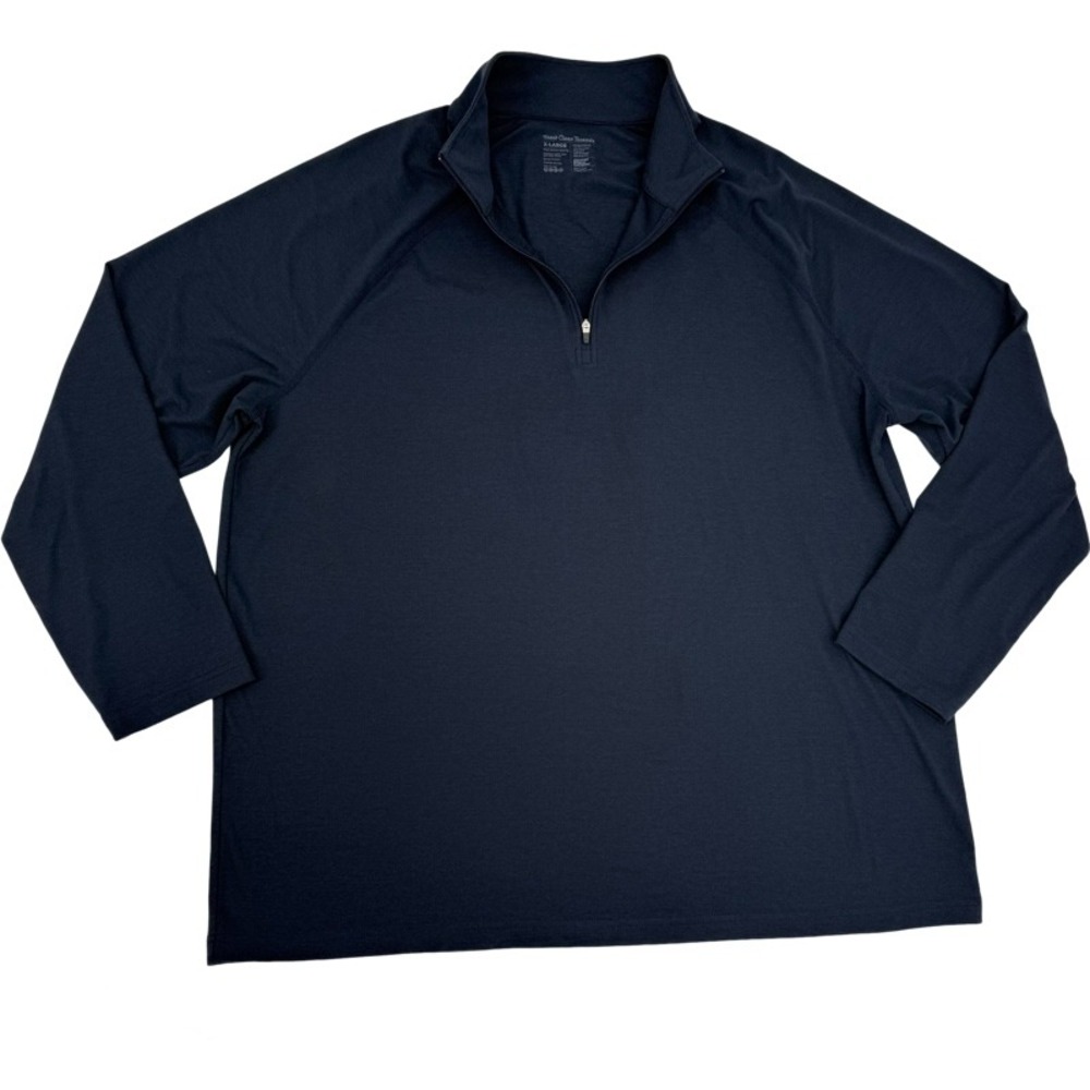 FRESH CLEAN THREADS XL Lot 2 Quarter Zip Pullover Black Navy Performance Stretch - Picture 4 of 16